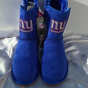 NFL Royal Blue Women's Winter Boots with Embellished NY GIANTS  Logo NEW.